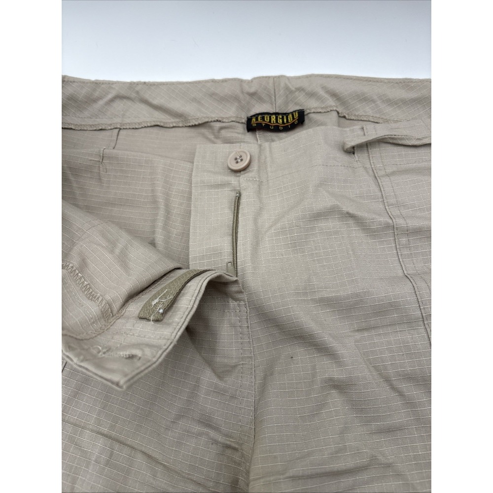 Georgiou Studio Canvas Pants Button Women's Zipper‎ Fly Pull Tie Tied Pant Ankle - Picture 11 of 16